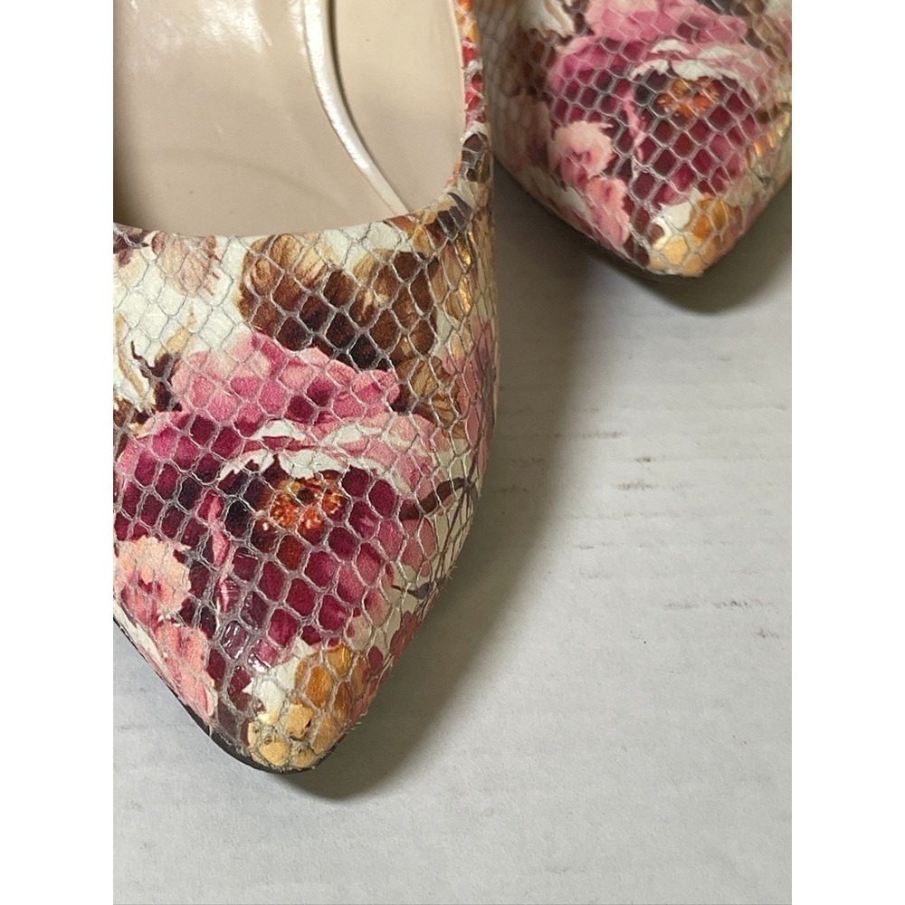 COLE HAAN SNAKE‎ FLORAL PRINT LEATHER POINTED TOE PUMP WOMEN'S US 8.5B SUPER HOT - Picture 12 of 15